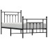 Estructura cama sin colchón con estribo metal negro 80x200