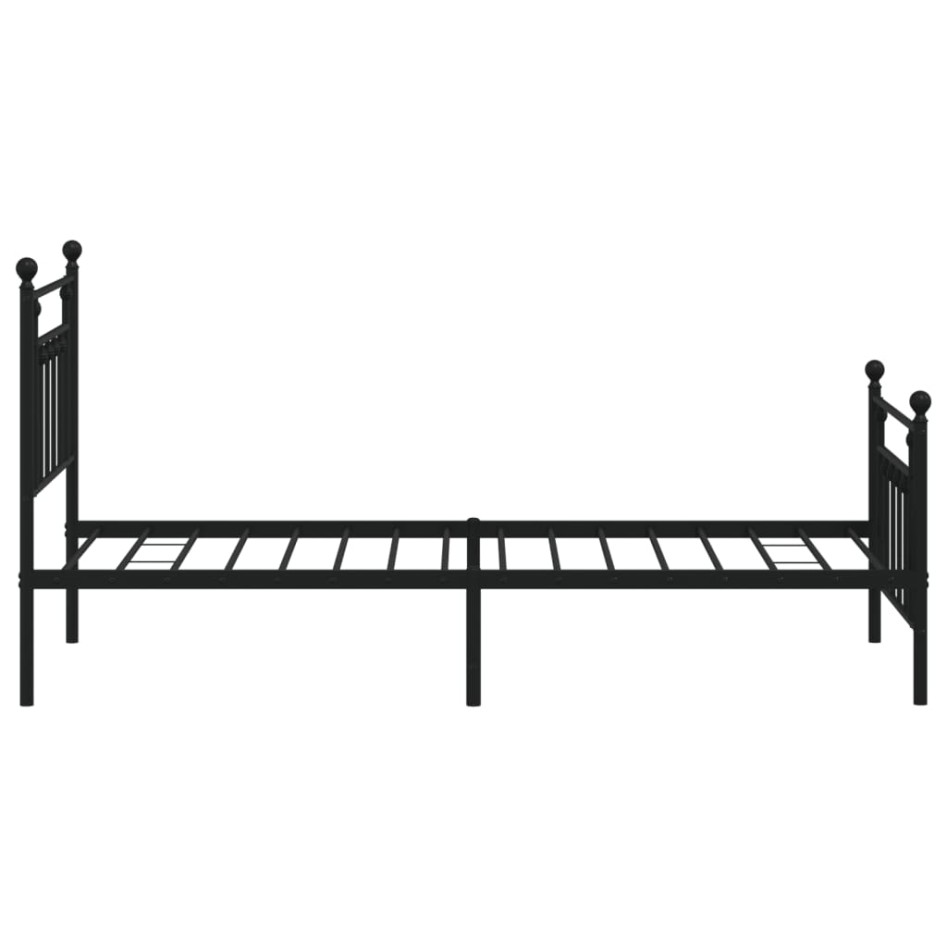 Estructura cama sin colchón con estribo metal negro 80x200