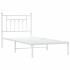 Estructura cama sin colchón con cabecero metal blanco 90x190