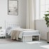 Estructura cama sin colchón con cabecero metal blanco 90x190
