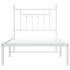 Estructura cama sin colchón con cabecero metal blanco 90x190