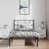 Estructura cama sin colchón con cabecero metal negro 100x190