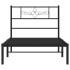 Estructura cama sin colchón con cabecero metal negro 100x190