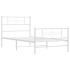 Estructura cama sin colchón con estribo metal blanco 75x190
