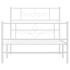 Estructura cama sin colchón con estribo metal blanco 75x190