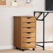 Cajonera con ruedas MOSS madera maciza pino marrón miel