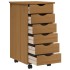 Cajonera con ruedas MOSS madera maciza pino marrón