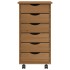 Cajonera con ruedas MOSS madera maciza pino marrón
