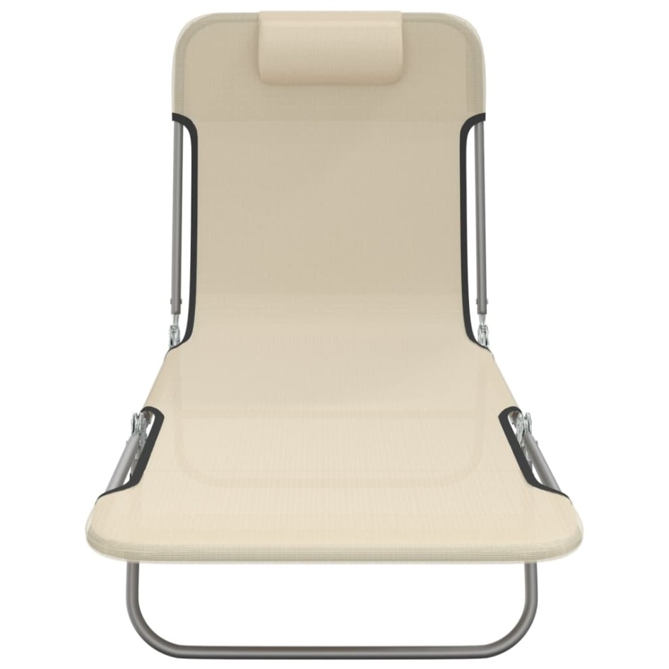 Tumbonas plegables 2 uds acero y textilene color