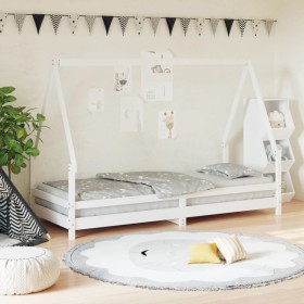 Estructura de cama para niños madera de pino blanco 90x200