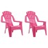 Sillas de jardín niños 2 uds aspecto madera PP rosa 37x34x44