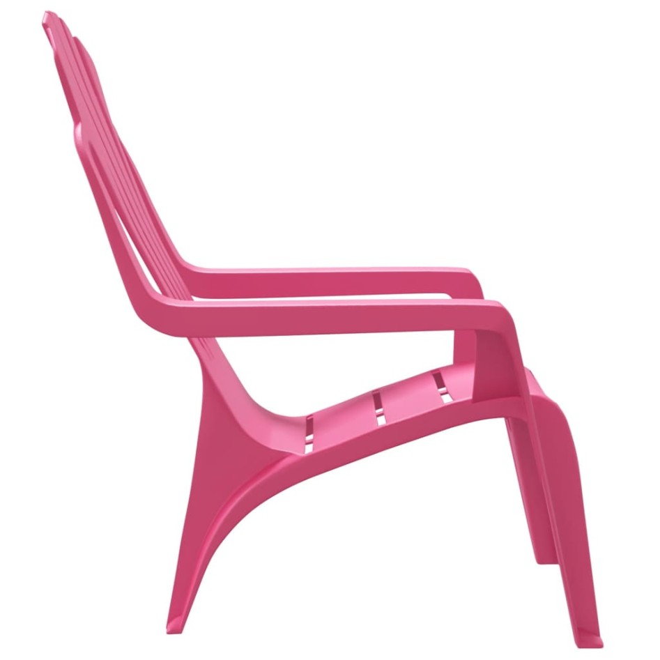 Sillas de jardín niños 2 uds aspecto madera PP rosa 37x34x44