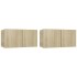 Muebles de salón colgantes 2 uds roble Sonoma 60x30x30