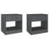 Mesitas de noche 2 uds madera maciza de pino gris 40x31x40