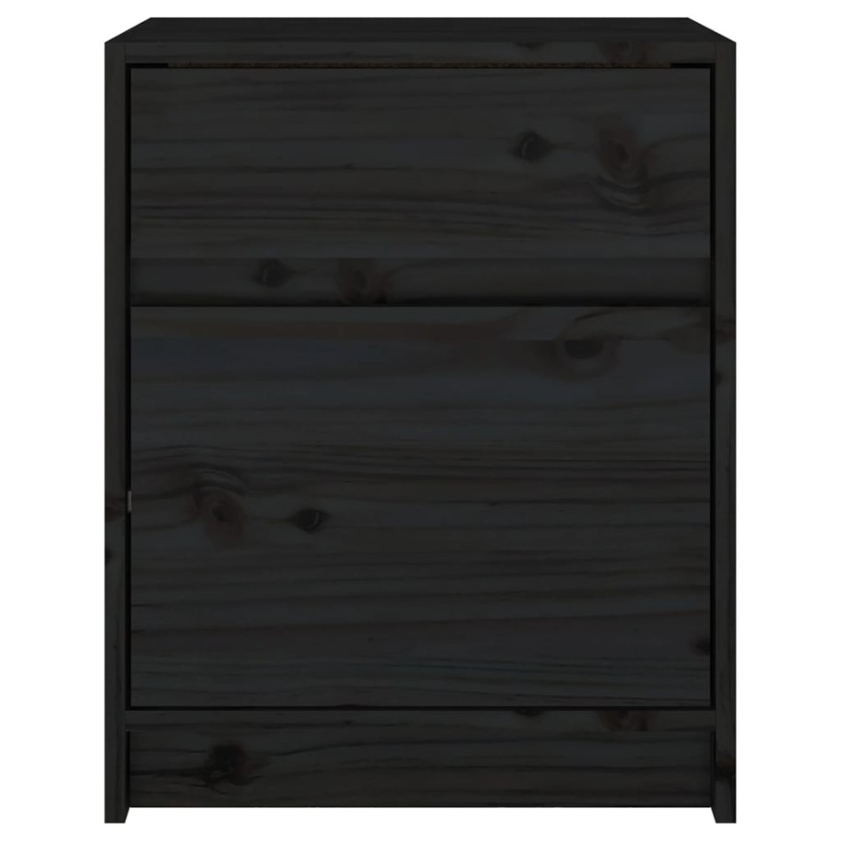 Mesitas de noche 2 uds madera maciza pino negro 40x31x50