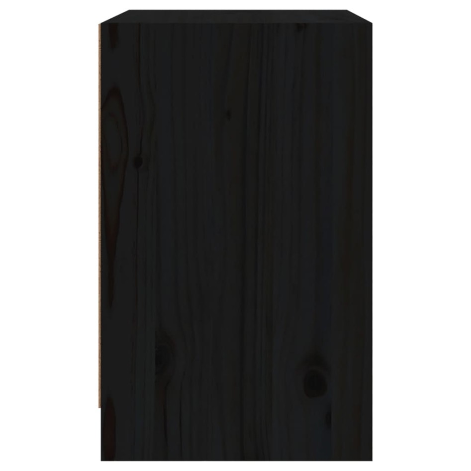 Mesitas de noche 2 uds madera maciza pino negro 40x31x50