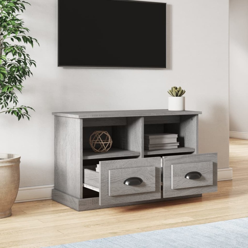 Mueble para TV madera contrachapada gris Sonoma 80x35x50