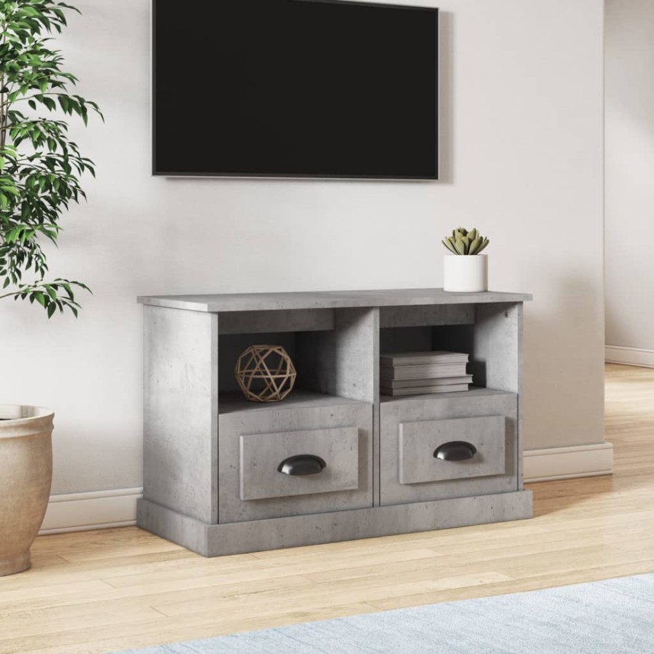 Mueble para TV madera contrachapada gris hormigón 80x35x50