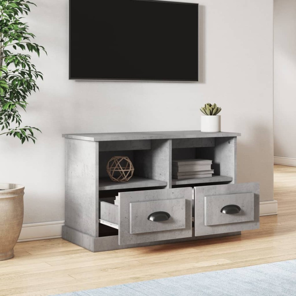 Mueble para TV madera contrachapada gris hormigón 80x35x50