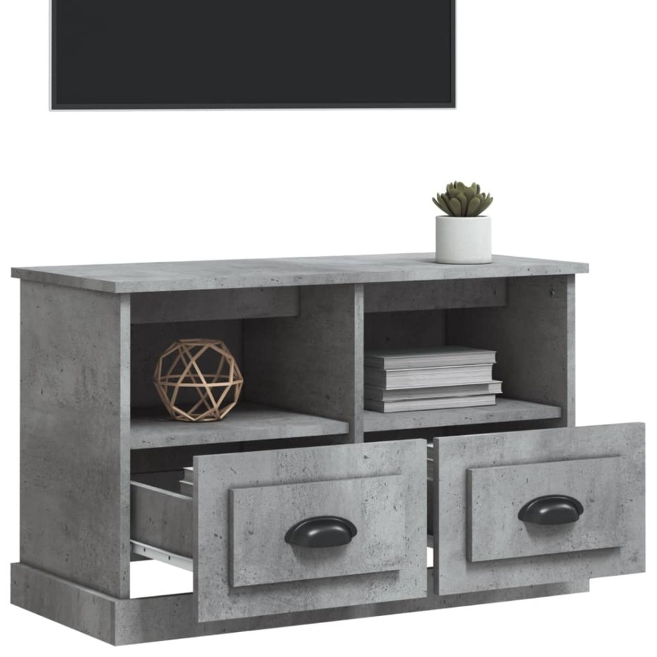 Mueble para TV madera contrachapada gris hormigón 80x35x50