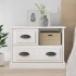 Mesita de noche blanco brillante 60x39x45