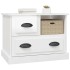 Mesita de noche blanco brillante 60x39x45