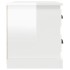 Mesita de noche blanco brillante 60x39x45