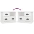 Mesita de noche blanco brillante 60x39x45