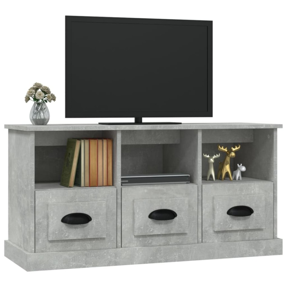 Mueble para TV madera contrachapada gris hormigón 100x35x50