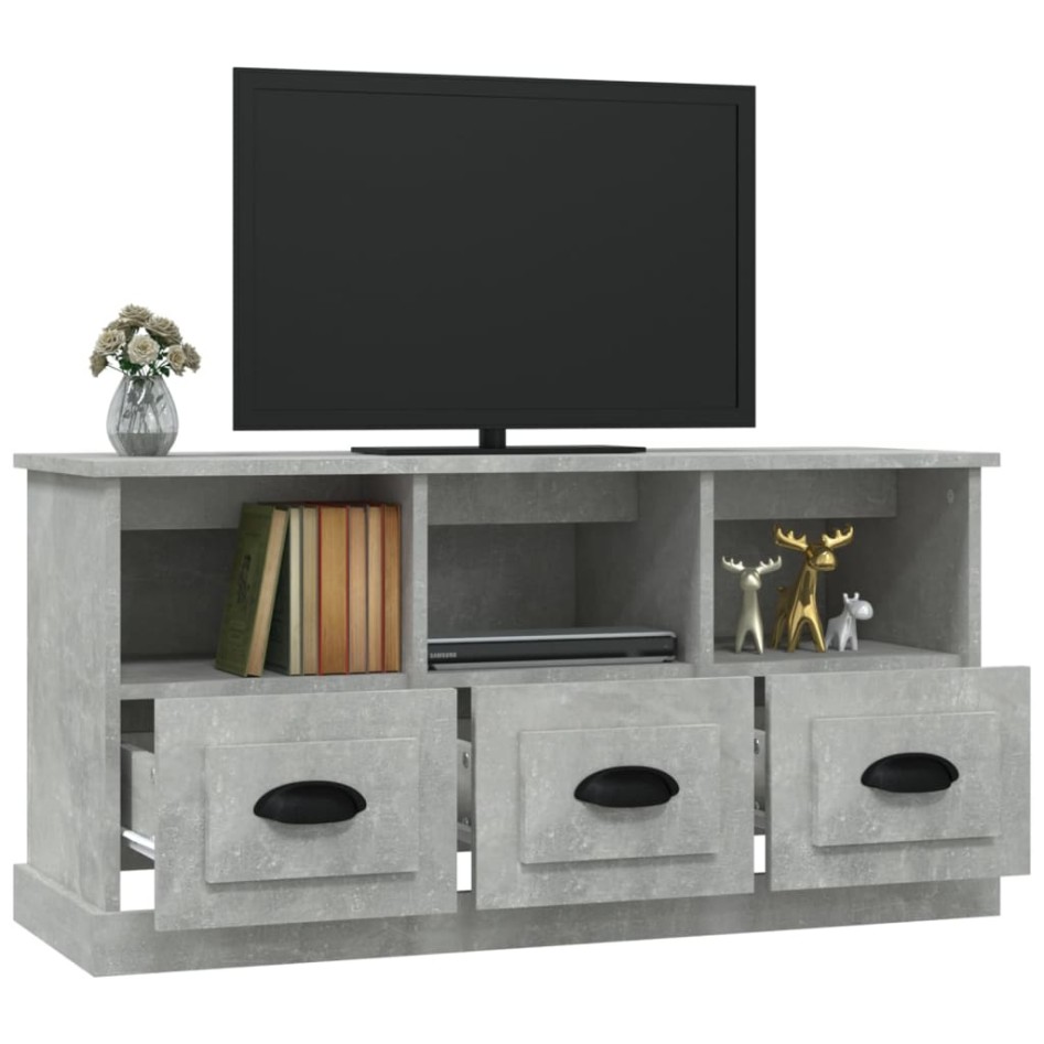 Mueble para TV madera contrachapada gris hormigón 100x35x50