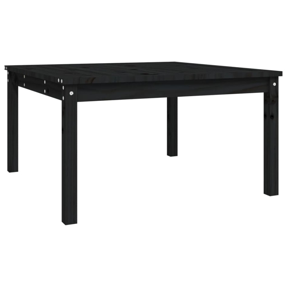 Mesa de jardín madera maciza pino negro 82,5x82,5x45