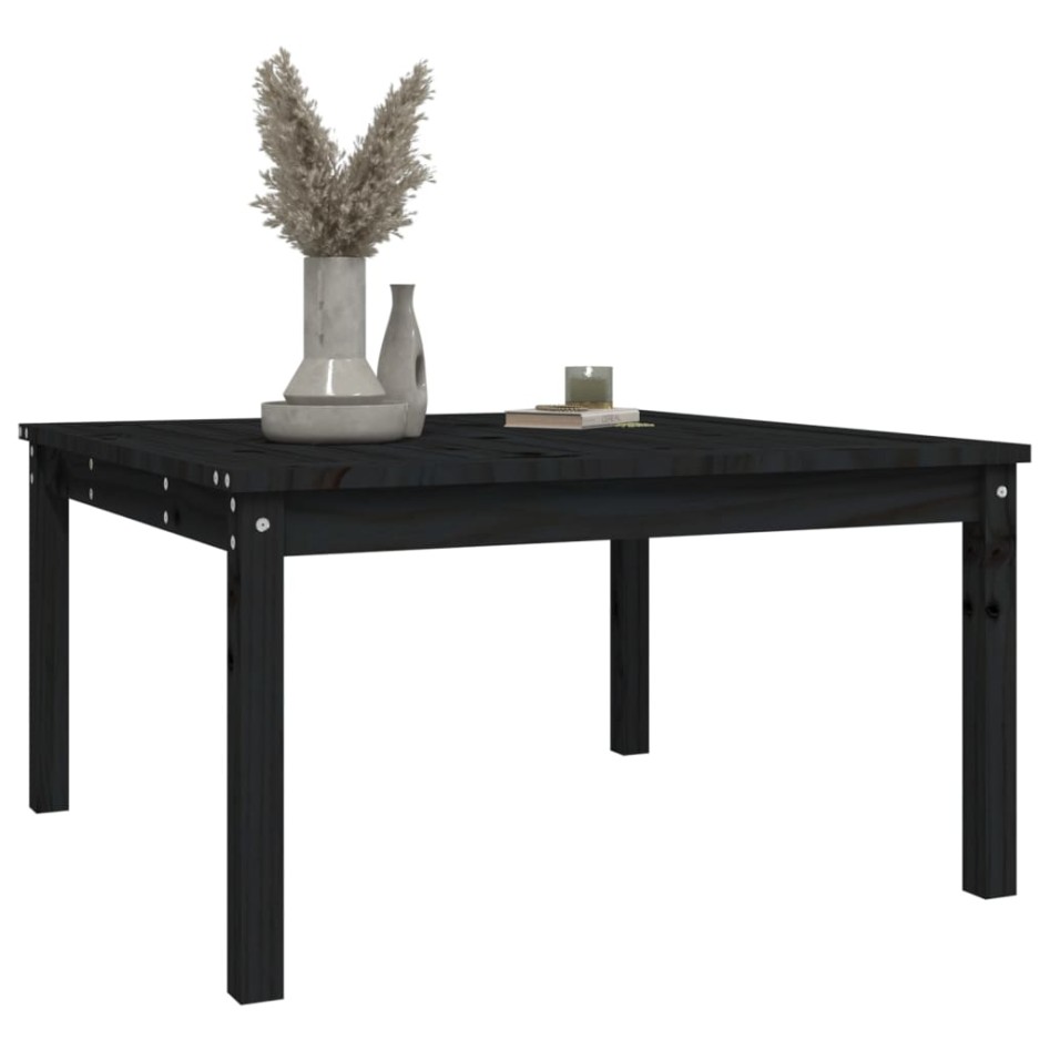 Mesa de jardín madera maciza pino negro 82,5x82,5x45