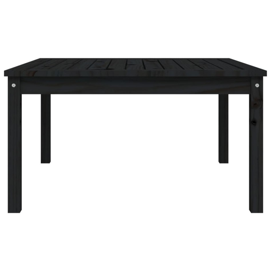 Mesa de jardín madera maciza pino negro 82,5x82,5x45