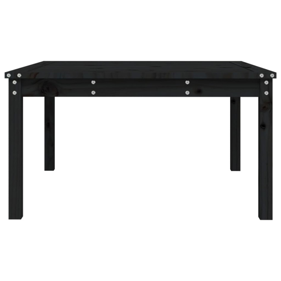 Mesa de jardín madera maciza pino negro 82,5x82,5x45