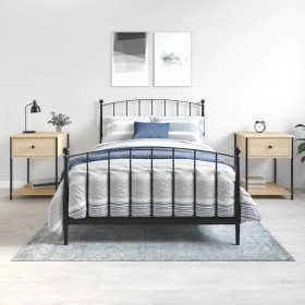 Mesitas noche 2 uds madera ingeniería roble Sonoma 44x45x58