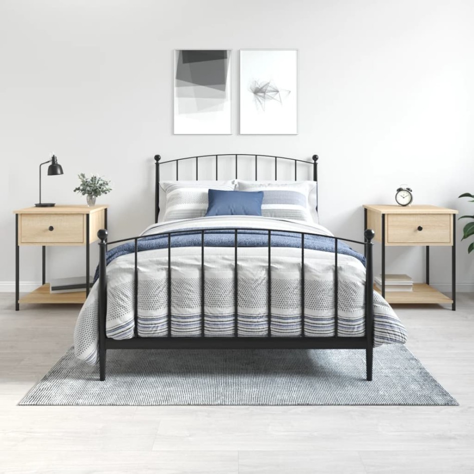 Mesitas noche 2 uds madera ingeniería roble Sonoma 44x45x58