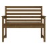 Banco de jardín madera maciza pino marrón miel 109x48x91,5