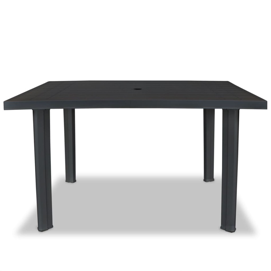 Mesa de jardín de plástico gris antracita 126x76x72