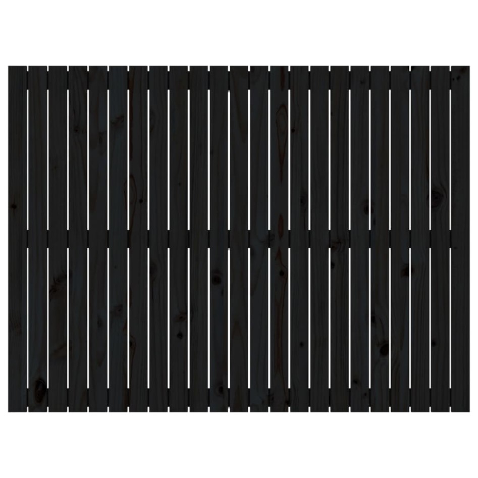 Cabecero de cama pared madera maciza pino negro 146,5x3x110