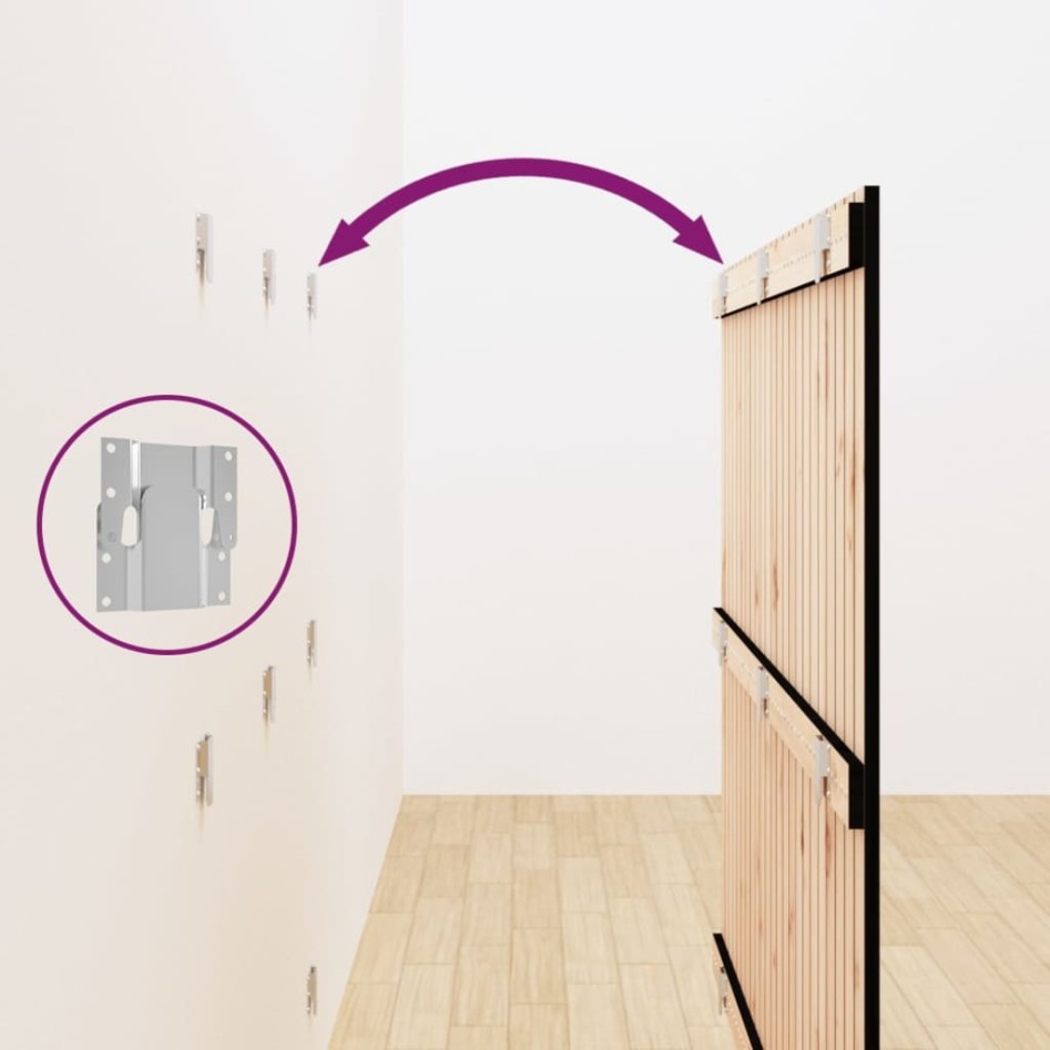 Cabecero de cama pared madera maciza pino negro 146,5x3x110