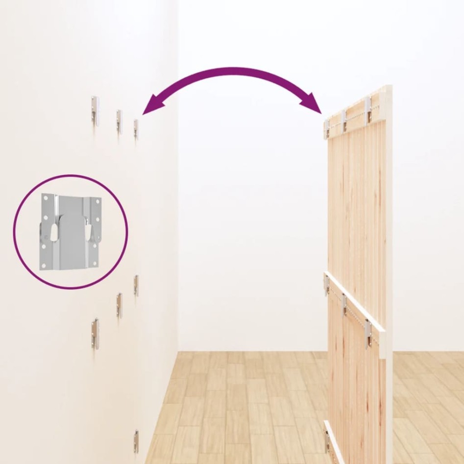 Cabecero de cama pared madera maciza pino blanco 127,5x3x110