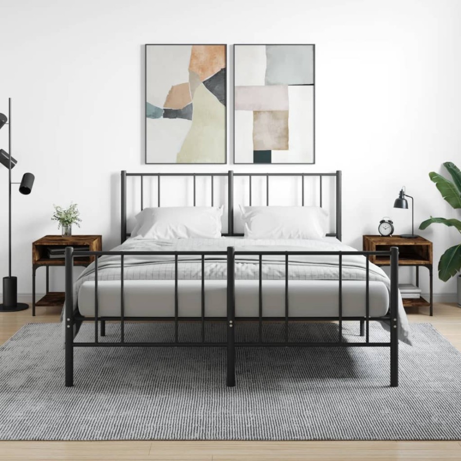 Mesitas noche 2 uds madera ingeniería roble ahumado 40x41x50