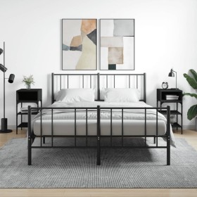 Mesitas de noche 2 uds madera de ingeniería negro 35x34,5x70