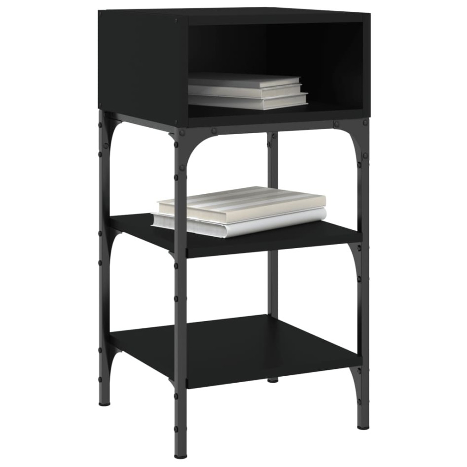 Mesitas de noche 2 uds madera de ingeniería negro 35x34,5x70