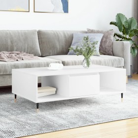 Mesa de centro madera de ingeniería blanco 104x60x35