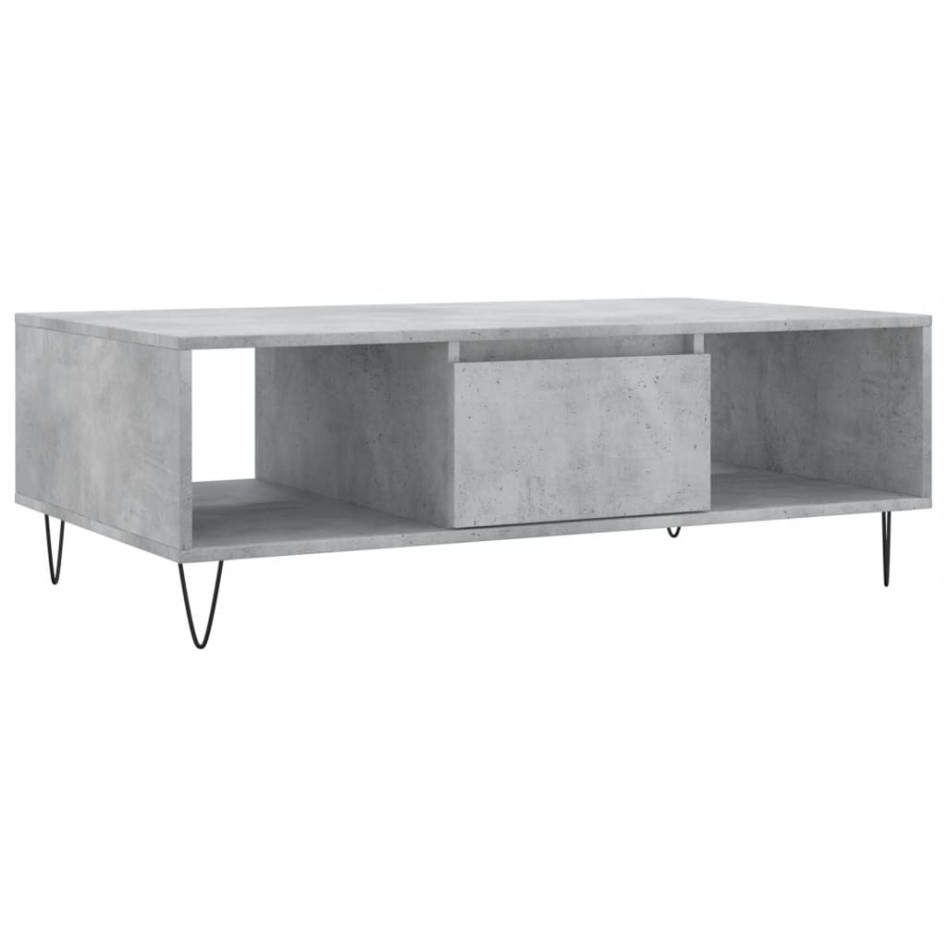 Mesa de centro madera de ingeniería gris hormigón 104x60x35