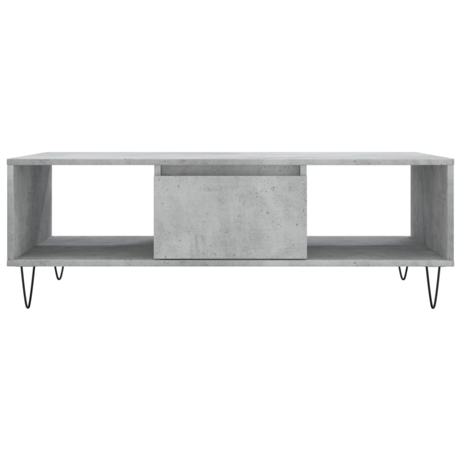 Mesa de centro madera de ingeniería gris hormigón 104x60x35