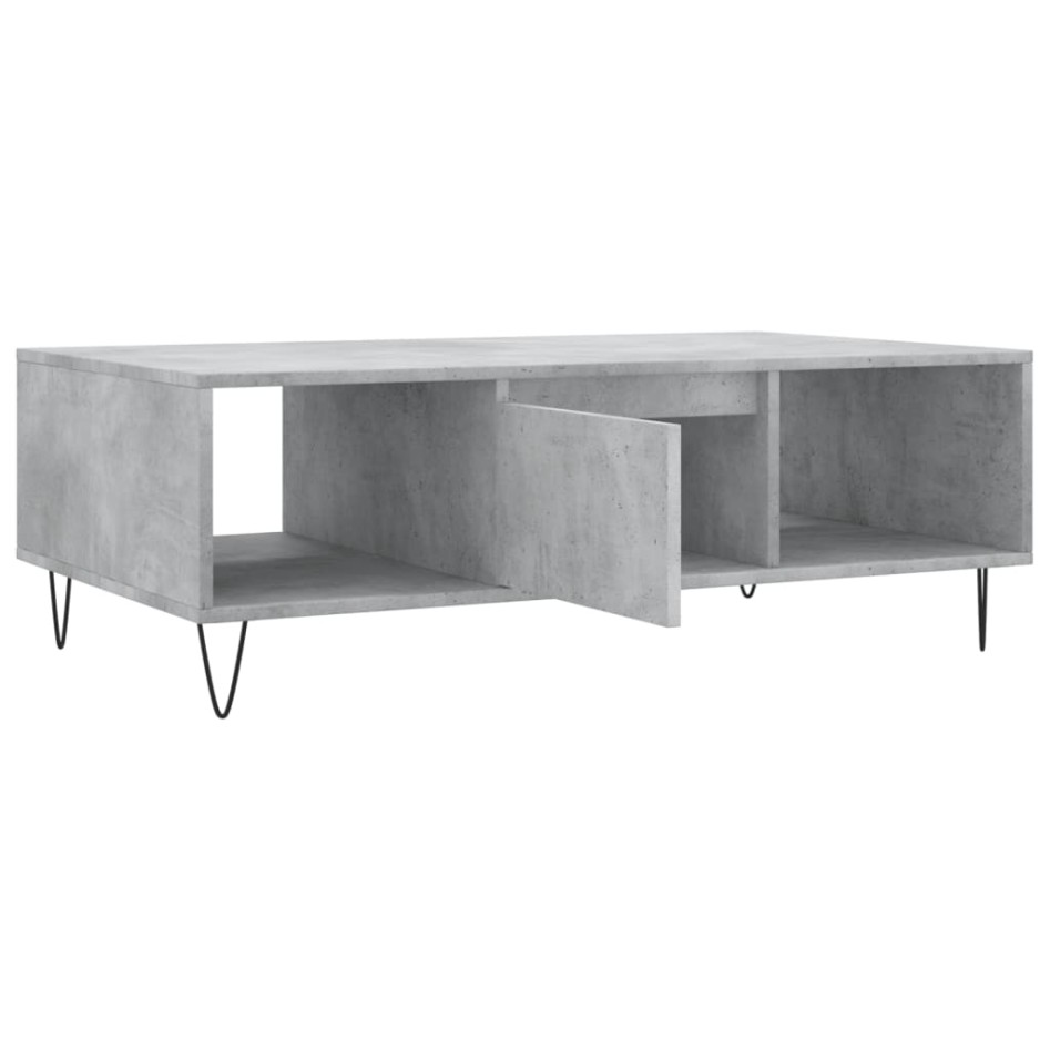 Mesa de centro madera de ingeniería gris hormigón 104x60x35