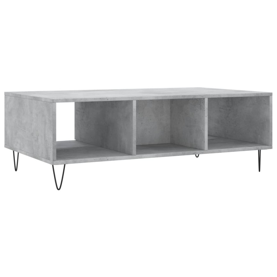Mesa de centro madera de ingeniería gris hormigón 104x60x35