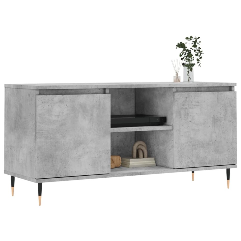 Mueble de TV madera de ingeniería gris hormigón 104x35x50